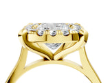 Yellow gold Cushion Diamond Cluster Halo Solitaire with Four-Prong Setting_81