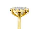 Yellow gold Cushion Diamond Cluster Halo Solitaire with Four-Prong Setting_82