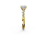 Yellow gold Cushion Diamond Cluster Prong-Set Solitaire Ring_49