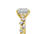 Yellow gold Cushion Diamond Cluster Prong-Set Solitaire Ring_52