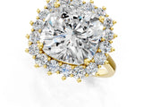 Yellow gold Cushion Diamond Halo Engagement Ring with Round Diamond Accents_1