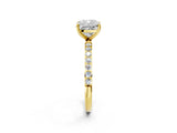 Yellow gold Cushion Diamond Pavé Band with Six-Prong Setting_61