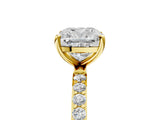 Yellow gold Cushion Diamond Pavé Band with Six-Prong Setting_64