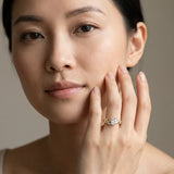 Yellow gold Cushion Diamond Swirl Band with Prong Setting_8