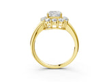 Yellow gold Cushion Halo Cluster Diamond Engagement Ring with Prong Setting and Polished Band_28
