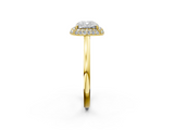 Yellow gold Cushion Halo Diamond Engagement Ring with Solitaire Band and Four-Prong Setting_22