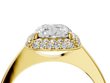 Yellow gold Cushion Halo Diamond Engagement Ring with Solitaire Band and Four-Prong Setting_24
