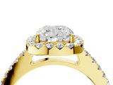 Yellow gold Cushion Halo Diamond Pavé Solitaire Ring_37