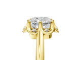 Yellow gold Cushion Halo Diamond Ring with Round Cluster Setting, Solitaire Band, and Four-Prong Setting_54
