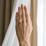Yellow gold Cushion Halo Pave Band Prong Setting Ring_3