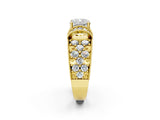 Yellow gold Cushion Halo Pave Diamond Engagement Ring with Milgrain Detailing_51