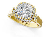 Yellow gold Cushion Halo Pave Split Shank Prong Setting Ring_94