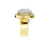 Yellow gold Cushion Halo Pave Split Shank Prong Setting Ring_98
