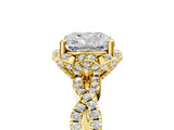 Yellow gold Cushion Halo Twist Band Solitaire Ring with Six-Prong Setting_42
