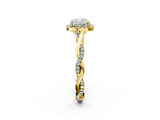 Yellow gold Cushion Halo Twist Band Solitaire Ring_22