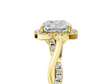 Yellow gold Cushion Halo Twist Band Solitaire Ring_25