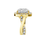Yellow gold Cushion Halo Twist Band with Four-Prong Setting_8