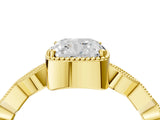 Yellow gold Cushion Milgrain Marquise Diamond Twist Band Ring_42