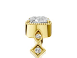 Yellow gold Cushion Milgrain Marquise Diamond Twist Band Ring_43