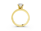 Yellow gold Cushion Milgrain Pave Diamond Engagement Ring with Four-Prong Setting_159