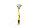 Yellow gold Cushion Solitaire Beaded Band with Four-Prong Setting_73