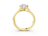 Yellow gold Cushion Solitaire Bezel-Set Diamond Ring with Channel-Set Band_43