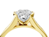 Yellow gold Cushion Solitaire Bezel-Set Diamond Ring with Channel-Set Band_44