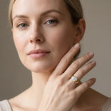 Yellow gold Cushion Solitaire Bezel Set Diamond Ring with Wide Band_16