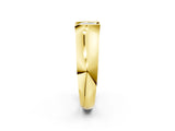 Yellow gold Cushion Solitaire Bezel Set Diamond Ring with Wide Band_5