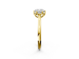 Yellow gold Cushion Solitaire Cathedral Diamond Ring with Six-Prong Setting_27