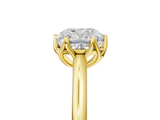 Yellow gold Cushion Solitaire Cathedral Diamond Ring with Six-Prong Setting_30