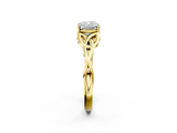 Yellow gold Cushion Solitaire Celtic Knot Engagement Ring with Four-Prong Setting_65
