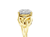 Yellow gold Cushion Solitaire Celtic Knot Engagement Ring with Four-Prong Setting_68