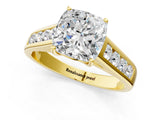 Yellow gold Cushion Solitaire Channel-Set Diamond Engagement Ring with Four-Prong Setting_33