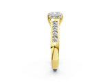 Yellow gold Cushion Solitaire Channel-Set Diamond Engagement Ring with Four-Prong Setting_34