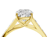 Yellow gold Cushion Solitaire Channel-Set Diamond Engagement Ring with Four-Prong Setting_36
