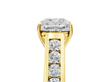 Yellow gold Cushion Solitaire Channel-Set Diamond Engagement Ring with Four-Prong Setting_37