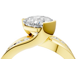 Yellow gold Cushion Solitaire Channel-Set Split Shank Ring with Tension Prong Setting_16