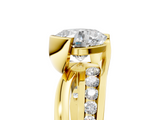 Yellow gold Cushion Solitaire Channel-Set Split Shank Ring with Tension Prong Setting_17