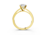 Yellow gold Cushion Solitaire Diamond Engagement Ring with Four-Prong Setting on a Classic Band_11