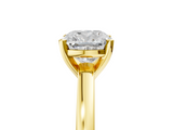 Yellow gold Cushion Solitaire Diamond Engagement Ring with Four-Prong Setting on a Classic Band_13
