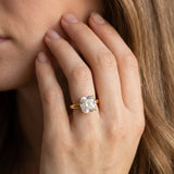Yellow gold Cushion Solitaire Diamond Engagement Ring with Four-Prong Setting on a Classic Band_15