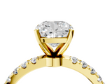 Yellow gold Cushion Solitaire Diamond Pavé Band with Four-Prong Setting_40