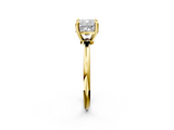 Yellow gold Cushion Solitaire Diamond Ring with 4-Prong Setting on a Classic Band_5
