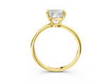 Yellow gold Cushion Solitaire Diamond Ring with 4-Prong Setting on a Classic Band_6