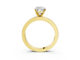 Yellow gold Cushion Solitaire Diamond Ring with Channel-Set Baguette Band and Four-Prong Setting_117