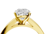 Yellow gold Cushion Solitaire Diamond Ring with Channel-Set Band and Four-Prong Setting_13