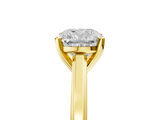 Yellow gold Cushion Solitaire Diamond Ring with Four-Prong Setting and Classic Band_13