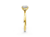Yellow gold Cushion Solitaire Diamond Ring with Four-Prong Setting on a Plain Band_22