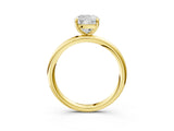 Yellow gold Cushion Solitaire Diamond Ring with Four-Prong Setting on a Plain Band_23